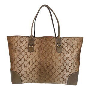 Gucci shoulder brown bag canvas leather tote GG